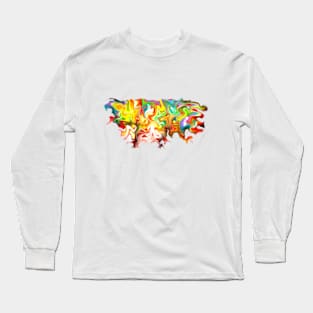 Acid Trip, digital fluid pour, pastel rainbow Long Sleeve T-Shirt